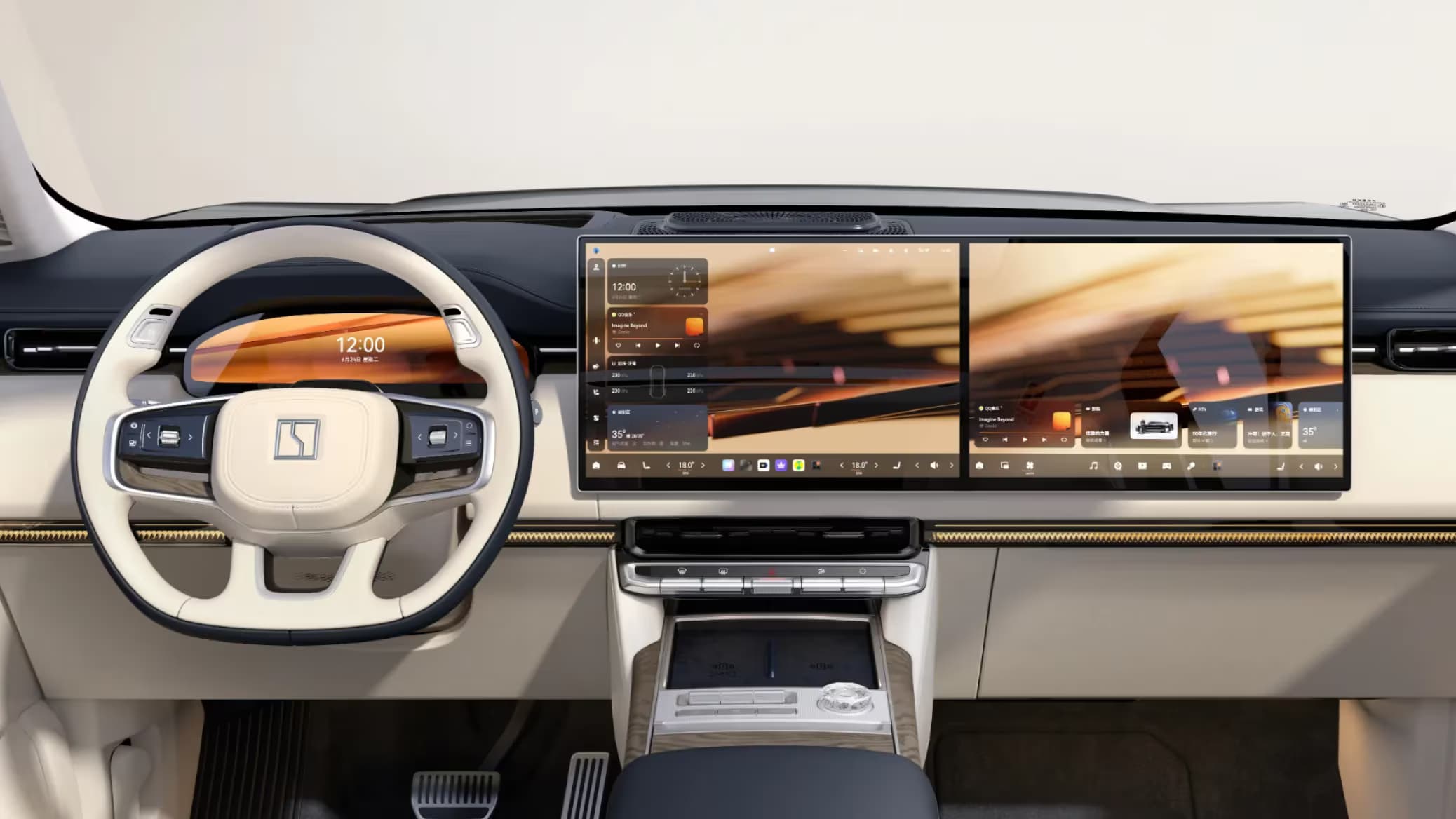 16-inch 3.5K OLED central control and passenger side dual screens